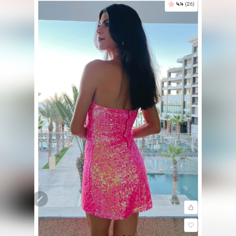 Show Me Your MuMu Hot Pink Sequin Strapless Mini Dress